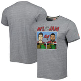 Tom Brady & Mike Evans Tampa Bay Buccaneers Homage Unisex NFL Jam Tri-Blend T-Shirt - Heather Gray - NFL