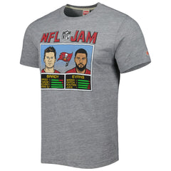 Tom Brady & Mike Evans Tampa Bay Buccaneers Homage Unisex NFL Jam Tri-Blend T-Shirt - Heather Gray - NFL