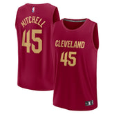 Fanatics Donovan Mitchell Cleveland Cavaliers Fast Break Replica Jersey Icon Editi- Wine