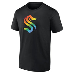 Seattle Kraken Pride Logo T-Shirt - Black | NHL Clearance