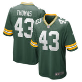 Kiondre Thomas Green Bay Packers Game Player Jersey - Green - Nike
