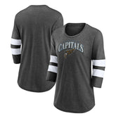 Washington Capitals Fanatics Women's Special Edition 2.0 Barn Burner 3/4 Sleeve T-Shirt - Heather Charcoal | Fanatics Clearance