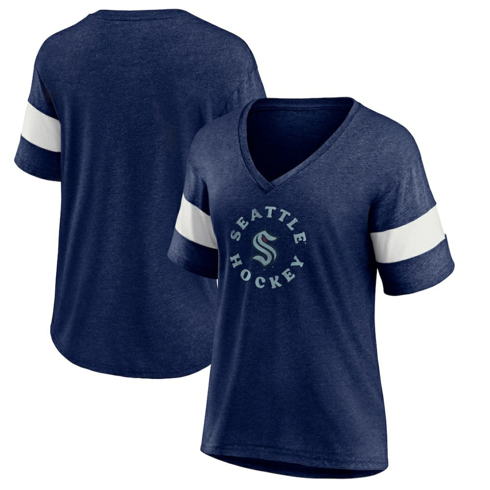 Seattle Kraken Fanatics Women's Special Edition 2.0 Ring The Alarm V-Neck T-Shirt - Heather Navy | Fanatics online