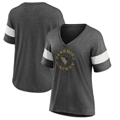 Pittsburgh Penguins Fanatics Women's Special Edition 2.0 Ring The Alarm V-Neck T-Shirt - Heather Charcoal | Fanatics sale
