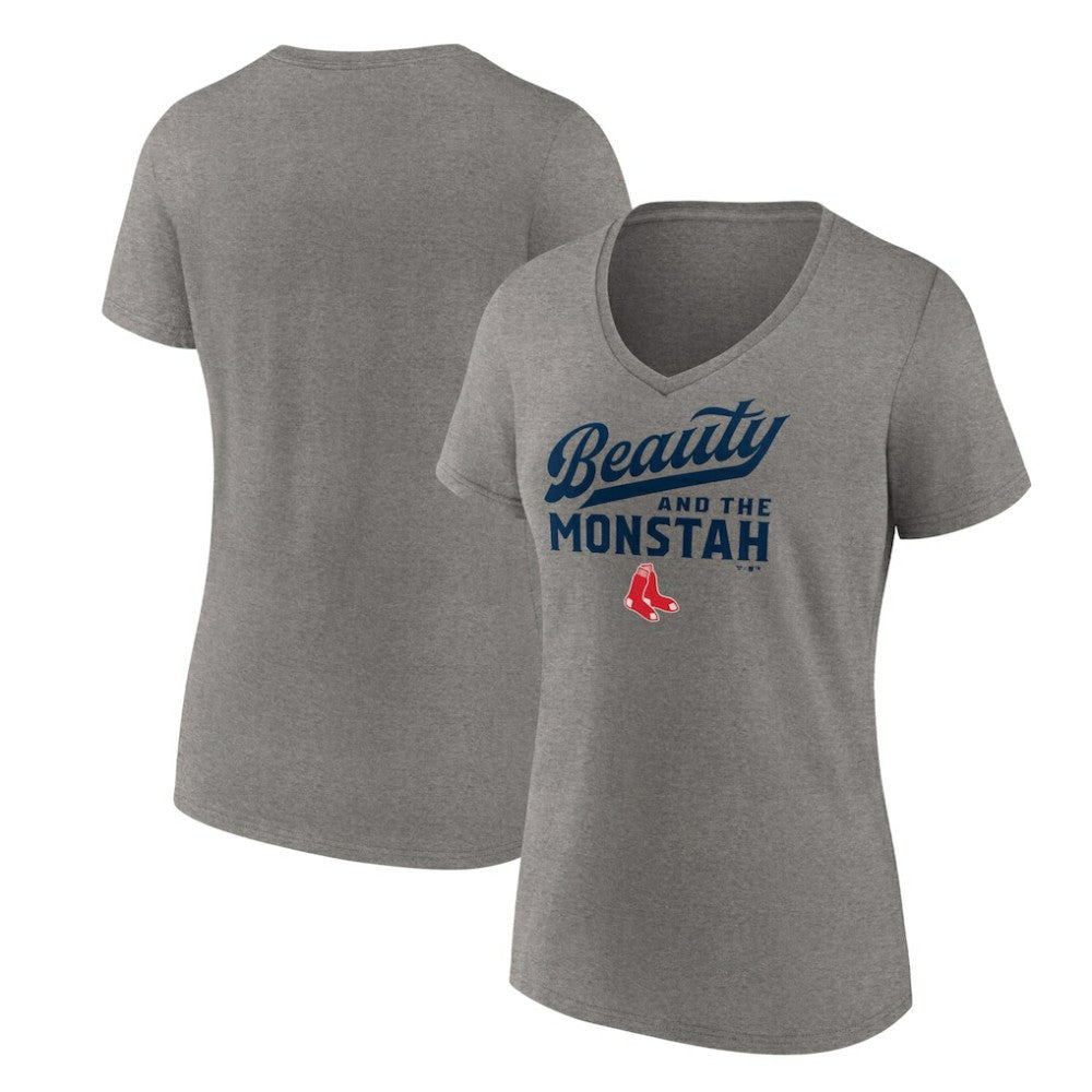 Boston Red Sox Women's Beauty And The Monstah V-Neck T-Shirt Sale