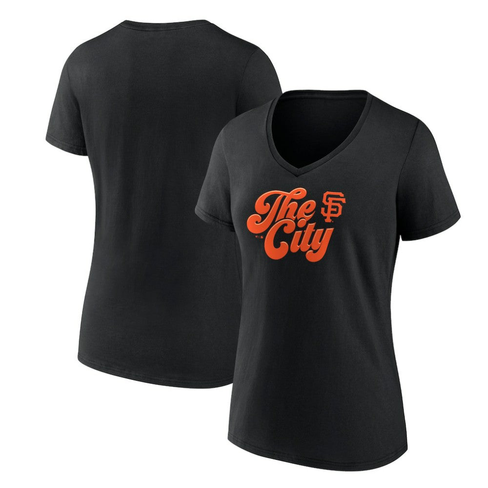 San Francisco Giants Women's Scripty City V-Neck T-Shirt Sale