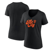 San Francisco Giants Women's Scripty City V-Neck T-Shirt Sale