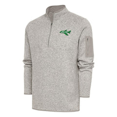 New York Jets Antigua Throwback Fortune Quarter-Zip Pullover Jacket - Oatmeal - NFL