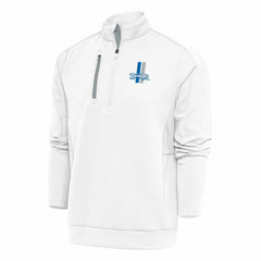 Detroit Lions Antigua Team Logo Throwback Generation Quarter-Zip Pullover Top - White - NFL