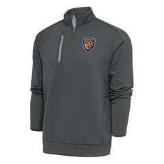 Baltimore Ravens Antigua Team Logo Throwback Generation Quarter-Zip Pullover Top - Charcoal - NFL