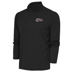 Cincinnati Bengals Antigua Team Logo Throwback Tribute Quarter-Zip Pullover Top - Charcoal - NFL