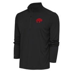 Buffalo Bills Antigua Team Logo Throwback Tribute Quarter-Zip Pullover Top - Charcoal - NFL