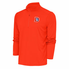 Denver Broncos Antigua Team Logo Throwback Tribute Quarter-Zip Pullover Top - Orange - NFL