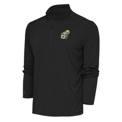 New Orleans Saints Antigua Team Logo Throwback Tribute Quarter-Zip Pullover Top - Charcoal - NFL