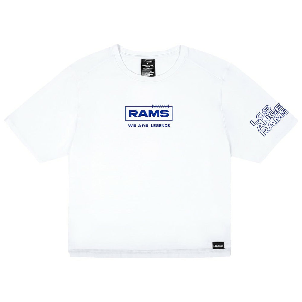 Los Angeles Rams LEGENDS Women's Aviation Crop T-Shirt - White - NFL