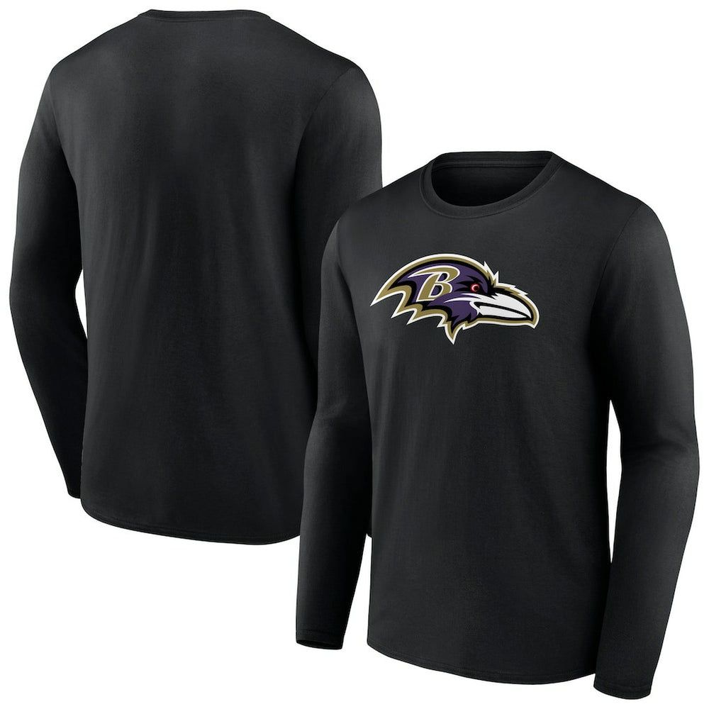 Baltimore Ravens Primary Team Logo Long Sleeve T-Shirt - Black - NFL