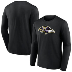Baltimore Ravens Primary Team Logo Long Sleeve T-Shirt - Black - NFL