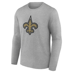 New Orleans Saints Primary Team Logo Long Sleeve T-Shirt - Gray - NFL