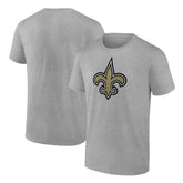 New Orleans Saints Primary Logo T-Shirt - Heather Gray - Fanatics