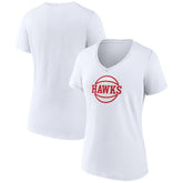 Atlanta Hawks Women's Alternate Logo V-Neck T-Shirt White