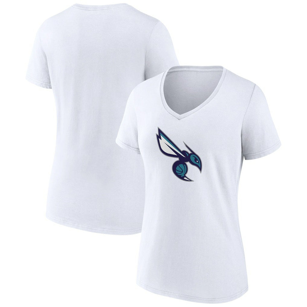 Charlotte Hornets Women's Alternate Logo V-Neck T-Shirt White