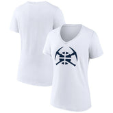 Denver Nuggets Women's Alternate Logo V-Neck T-Shirt White