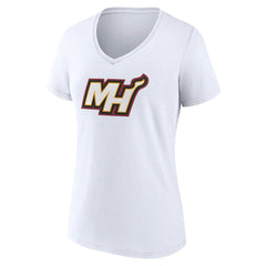 Miami Heat Women's Alternate Logo V-Neck T-Shirt White