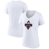 New Orleans Pelicans Women's Alternate Logo V-Neck T-Shirt White