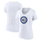 Philadelphia 76ers Women's Alternate Logo V-Neck T-Shirt White