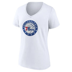 Philadelphia 76ers Women's Alternate Logo V-Neck T-Shirt White