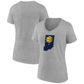 Indiana Pacers Women's Alternate Logo V-Neck T-Shirt Heather Gray