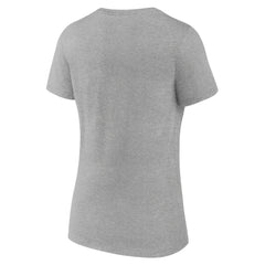 New York Knicks Women's Alternate Logo V-Neck T-Shirt Heather Gray