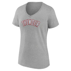 Oklahoma City Thunder Women's Alternate Logo V-Neck T-Shirt Heather Gray