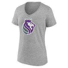 Sacramento Kings Women's Alternate Logo V-Neck T-Shirt Heather Gray