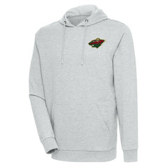 Minnesota Wild Antigua Action Chenille Pullover Hoodie - Heather Gray | NHL near me