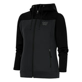 Washington Commanders Antigua Women's Tonal Logo Protect Full-Zip Hoodie Jacket - Black/Charcoal - NFL