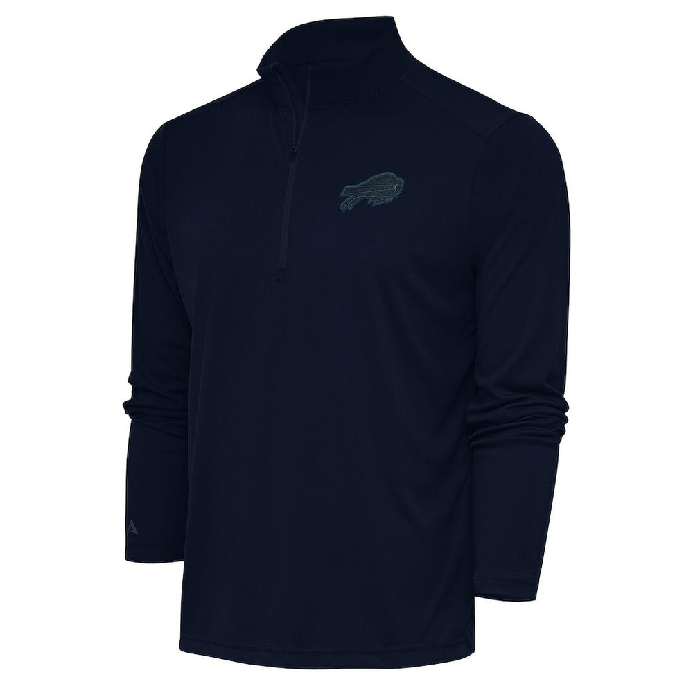 Buffalo Bills Antigua Tonal Logo Tribute Quarter-Zip Pullover Top - Navy - NFL