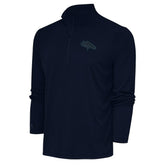 Denver Broncos Antigua Tonal Logo Tribute Quarter-Zip Pullover Top - Navy - NFL