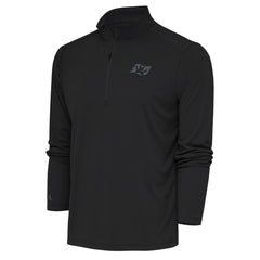 Tampa Bay Buccaneers Antigua Tonal Logo Tribute Quarter-Zip Pullover Top - Charcoal - NFL