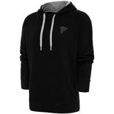 Atlanta Falcons Antigua Tonal Logo Victory Pullover Hoodie - Black - NFL