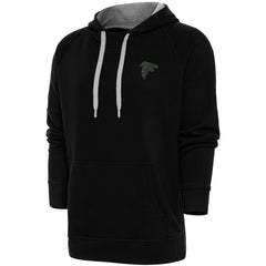 Atlanta Falcons Antigua Tonal Logo Victory Pullover Hoodie - Black - NFL