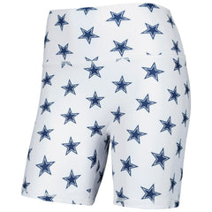 Dallas Cowboys Women's Allover Print Biker Shorts - White - NFL