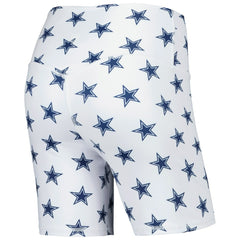 Dallas Cowboys Women's Allover Print Biker Shorts - White - NFL