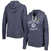 Milwaukee Brewers Touch Women's Training Camp Tri-Blend Lightweight Full-Zip Hoodie Near Me