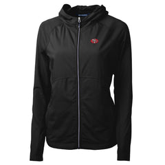 San Francisco 49ers Cutter & Buck Women's Throwback Logo Adapt Eco Knit Hybrid Recycled Full-Zip Hoodie - Black - NFL