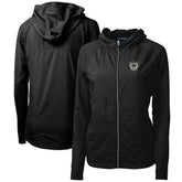 Las Vegas Raiders Cutter & Buck Women's Throwback Logo Adapt Eco Knit Hybrid Recycled Full-Zip Hoodie - Black - NFL