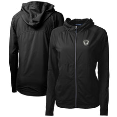 Las Vegas Raiders Cutter & Buck Women's Throwback Logo Adapt Eco Knit Hybrid Recycled Full-Zip Hoodie - Black - NFL