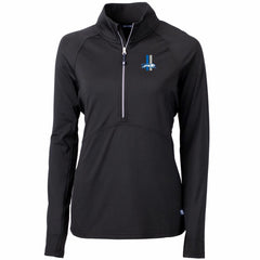 Detroit Lions Cutter & Buck Women's Throwback Logo Adapt Eco Knit Stretch Recycled Half-Zip Pullover Top - Black - NFL