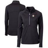 Miami Dolphins Cutter & Buck Women's Throwback Logo Adapt Eco Knit Stretch Recycled Half-Zip Pullover Top - Black - NFL