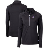 New England Patriots Cutter & Buck Women's Throwback Logo Adapt Eco Knit Stretch Recycled Half-Zip Pullover Top - Black - NFL